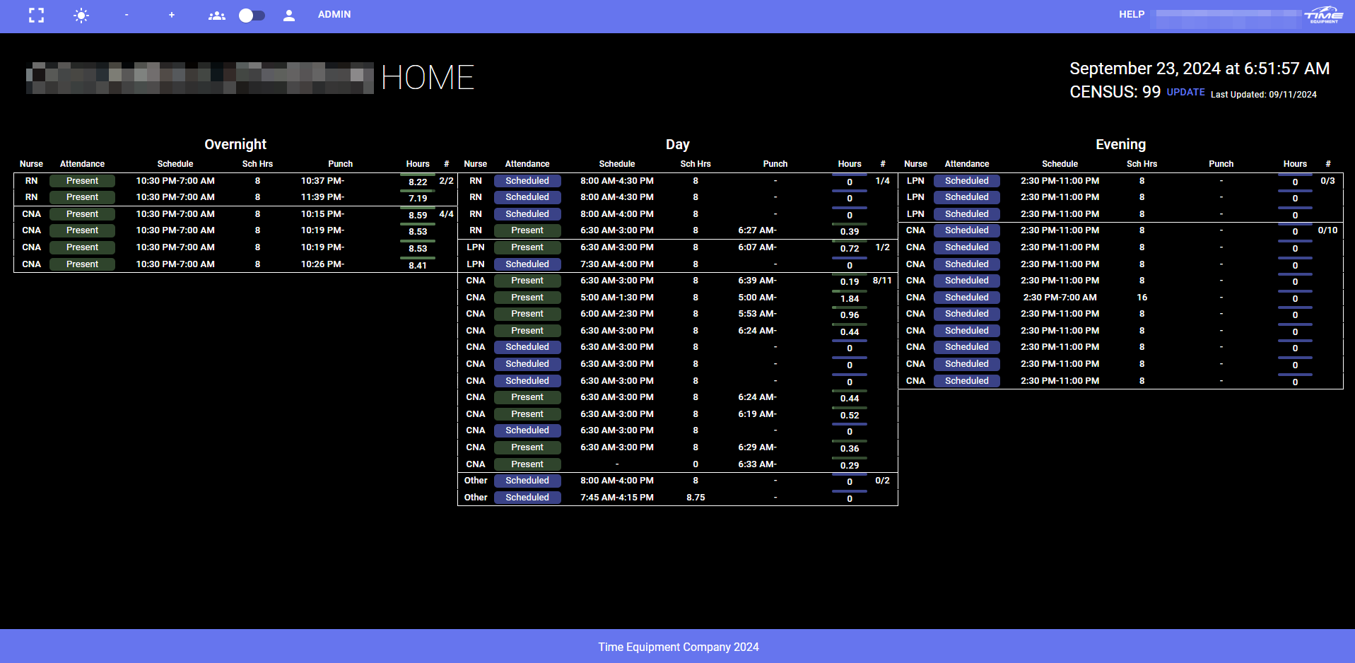 Attendance Display Dark View